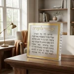 ⁦מזמור לתודה בלוק אקריליק מסגרת זהב⁩ – תמונה ⁦2⁩